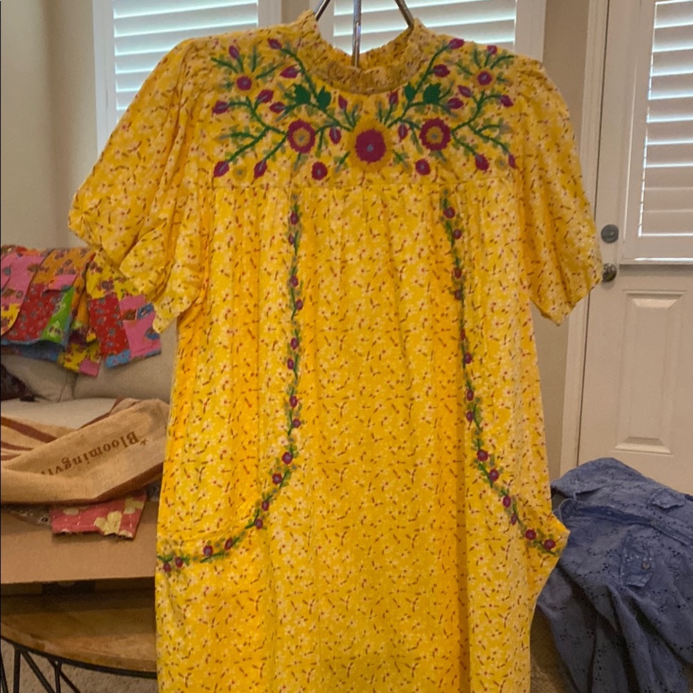 Floral Embroidered Yellow Dress, Ivy Jane, NWT, X-Large